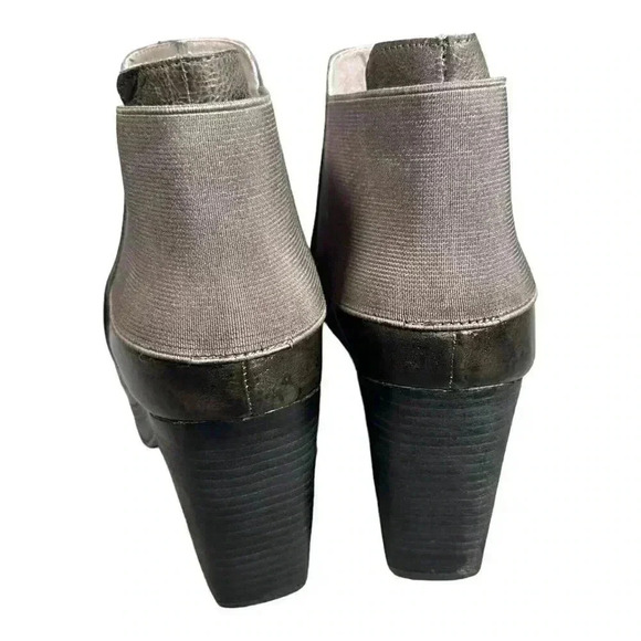 Eileen Fisher Ankle Boots Booties Black Women's 10 Stacked Heel Leather - Picture 6 of 9